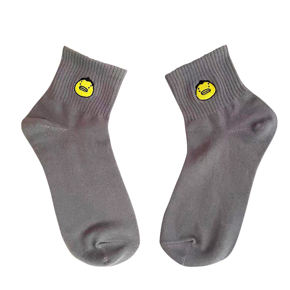 あんこ山ワンポイント刺繍くつした(グレー)