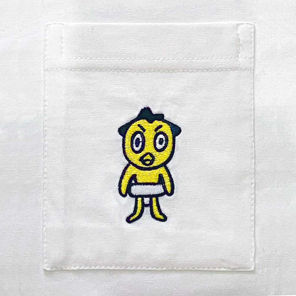 刺繍ポケットTシャツ ひよの山(ホワイト)