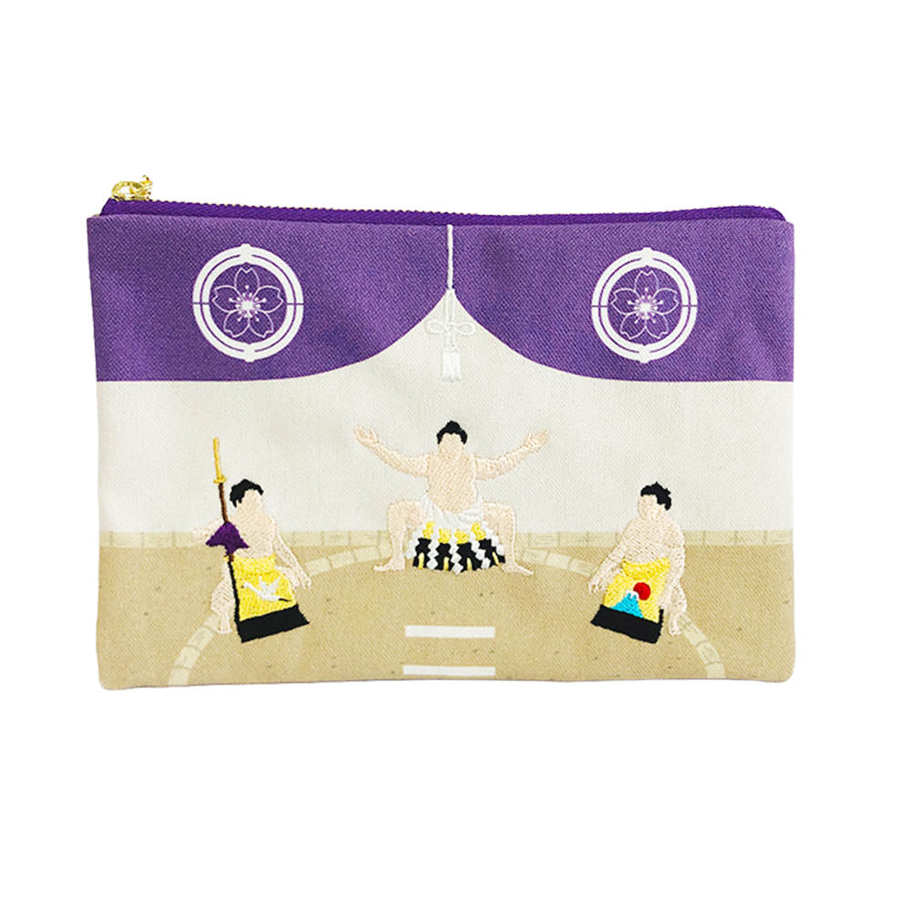 Embroidered pouch: Yokozuna's Ring-Entering Ceremony