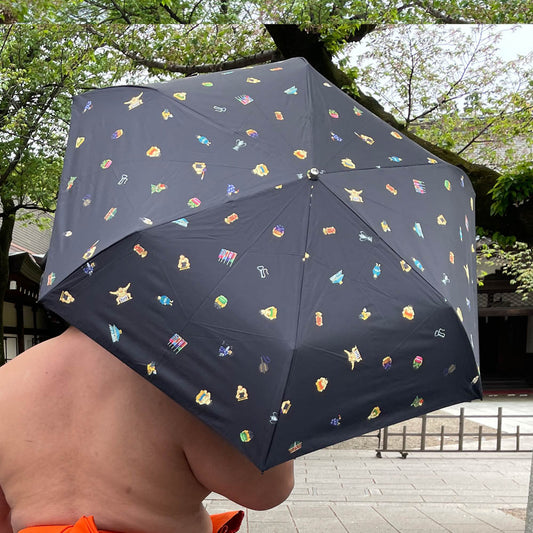 晴雨兼用折りたたみ傘【レトロゲーム風】